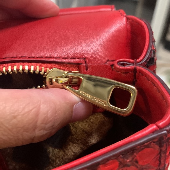 Gently used Dolce & Gabbana red medium Sicily Python Top Handle - Picture 9 of 14